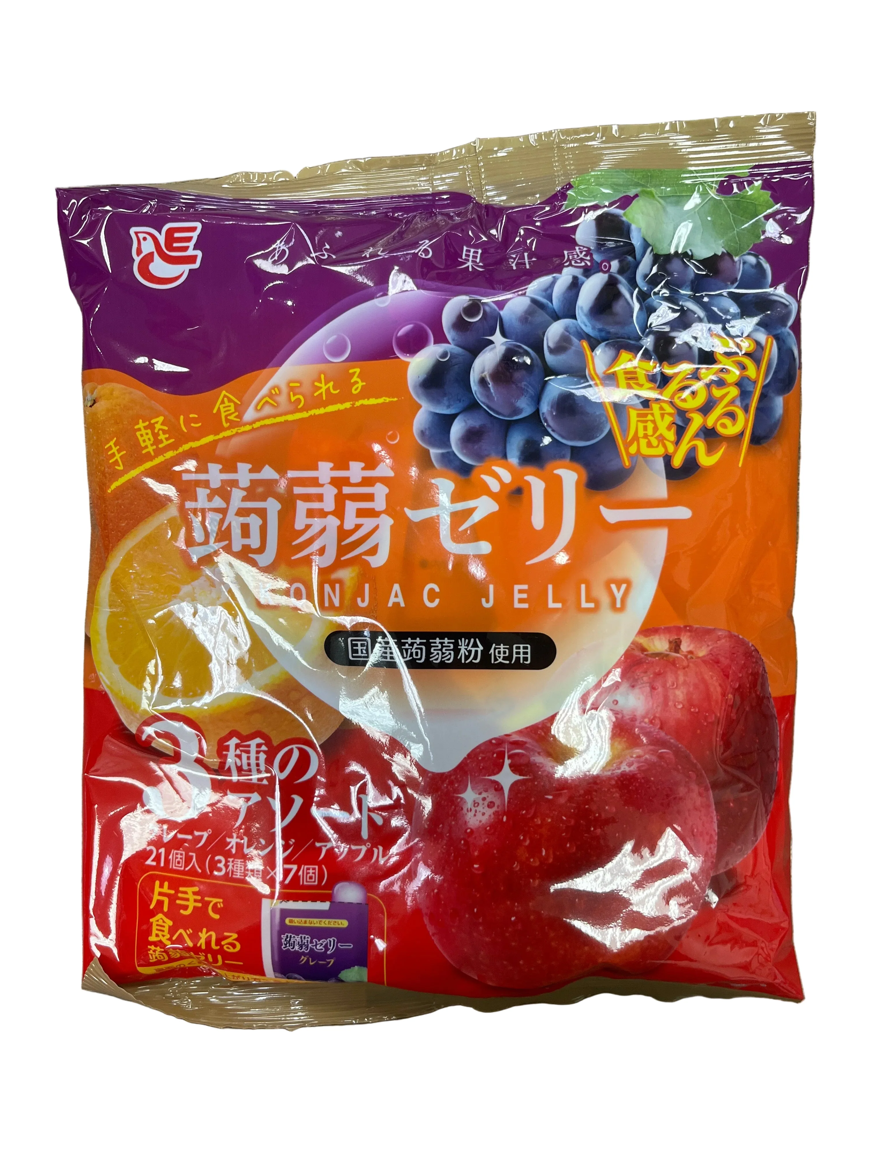 ACE KONJAC JELLY 24P GRAPE, ORANGE, APPLE