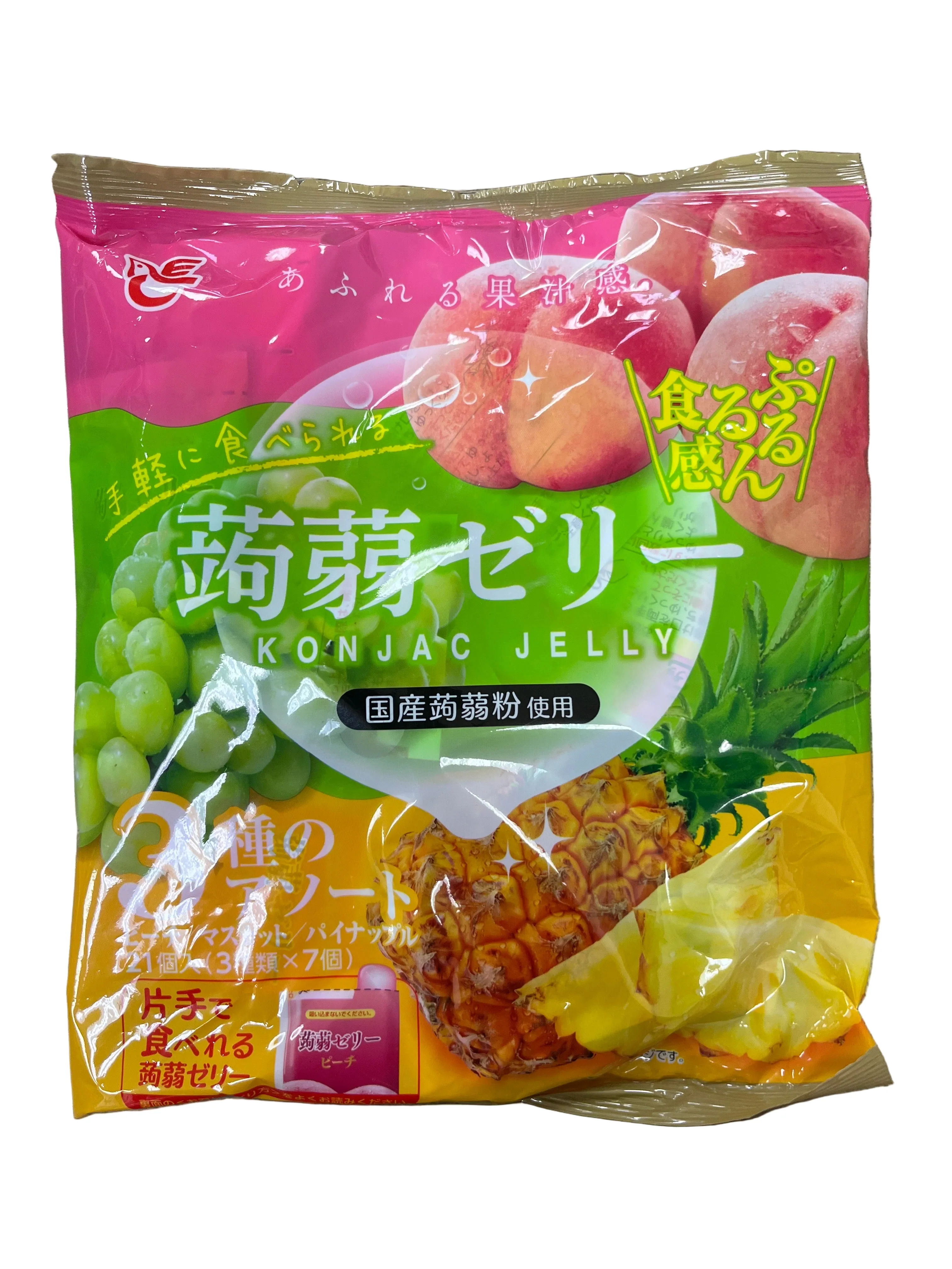 ACE KONJAC JELLY 24P PEACH, MUSCAT, PINEAPPLE