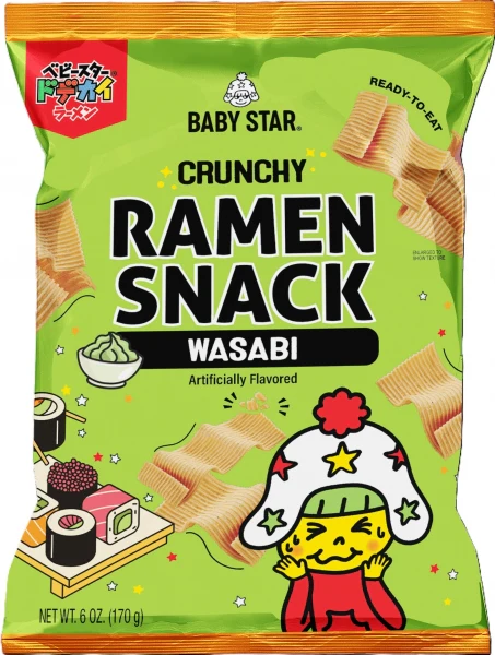 BABY STAR CRUNCHY RAMEN SNACK WIDE BIG WASABI