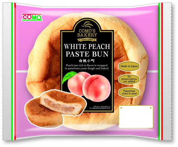 COMO'S BAKERY WHITE PEACH PASTE BUN