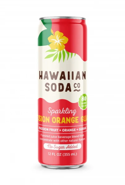 HAWAIIAN SODA CO SPARKLING PASSION ORANGE GUAVA