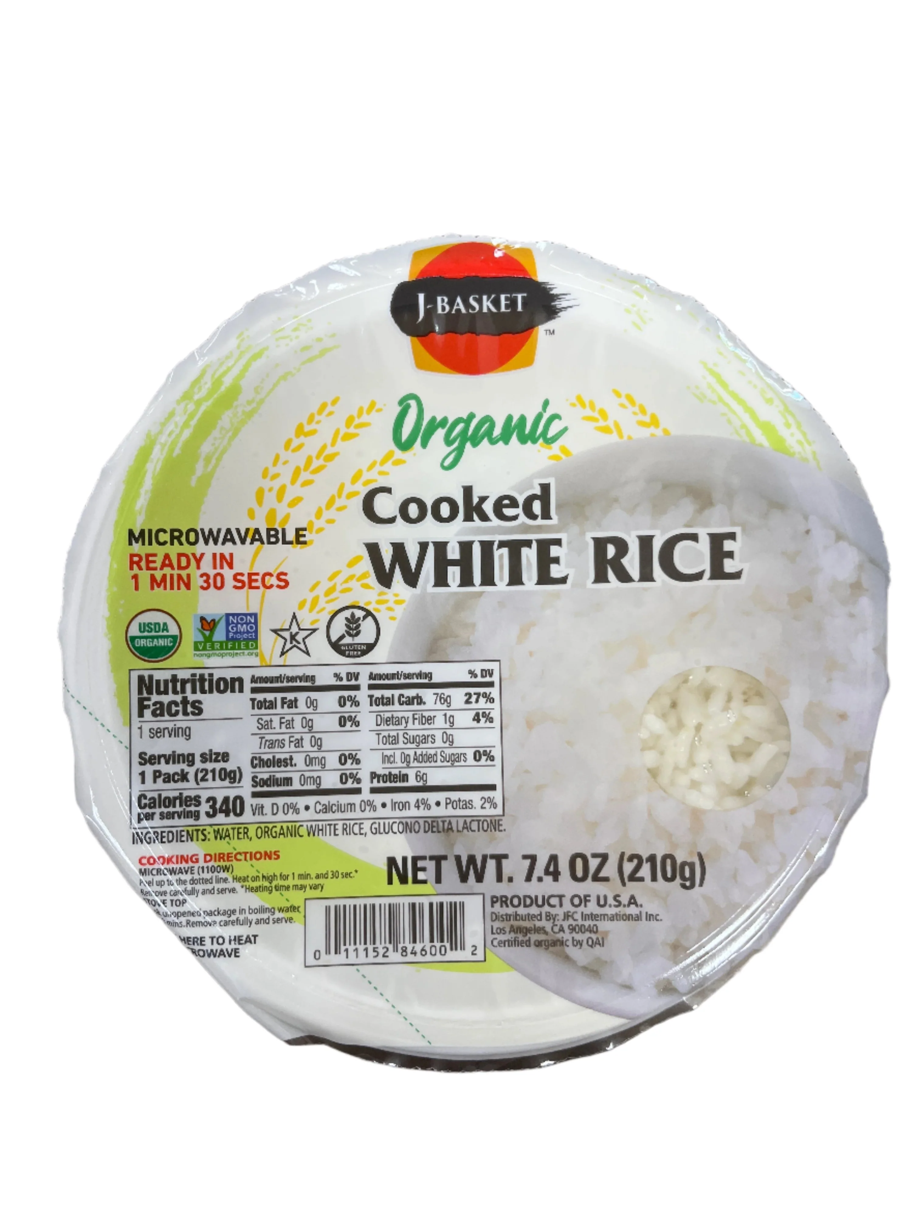 J-BASKET ORGANIC COOKED WHITE RICE