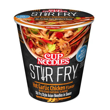 NISSIN CUP NOODLE STIR FRY HOT GARLIC CHICKEN