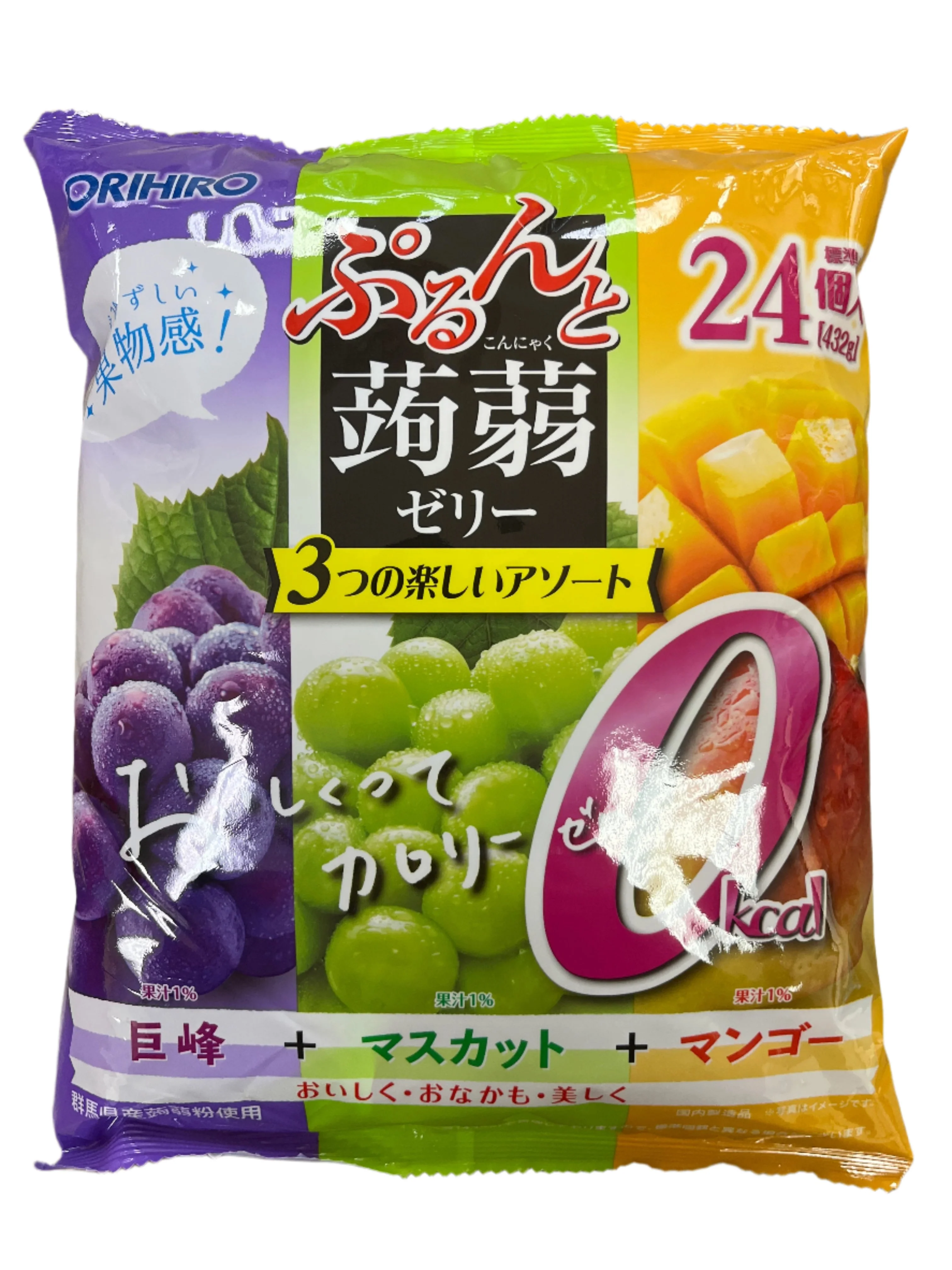 ORIHIRO KONJAC JELLY GRAPE, MUSCAT,MANGO