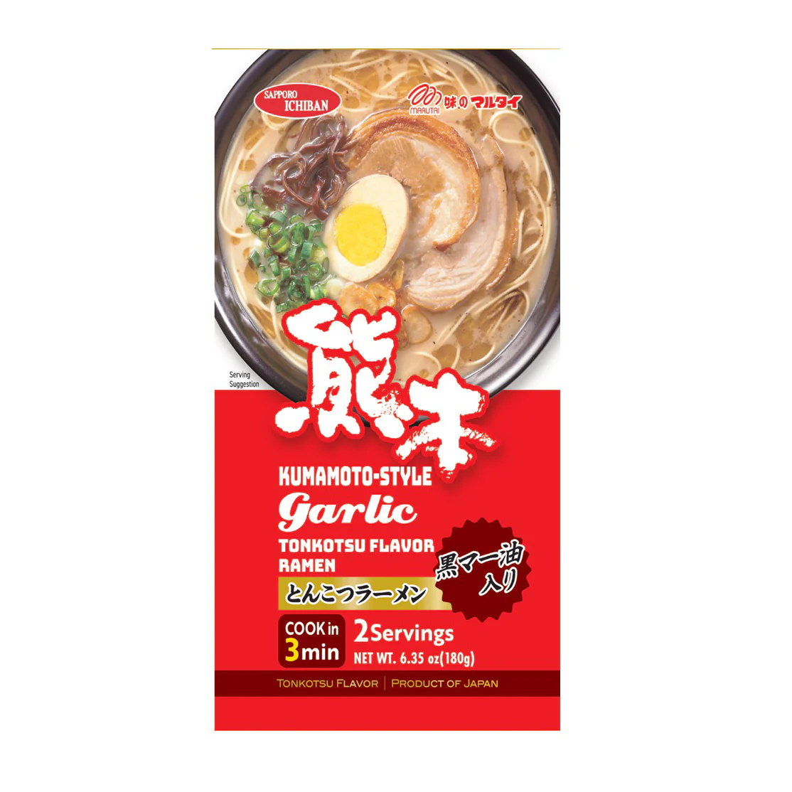 SAPPORO ICHIBAN KUMAMOTO GARLIC TONKOTSU RAMEN