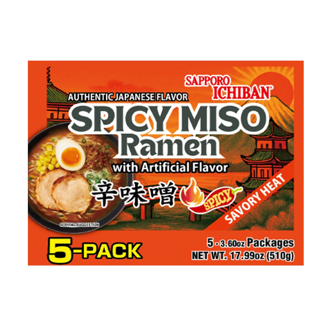 SAPPORO ICHIBAN SPICY MISO RAMEN 5P