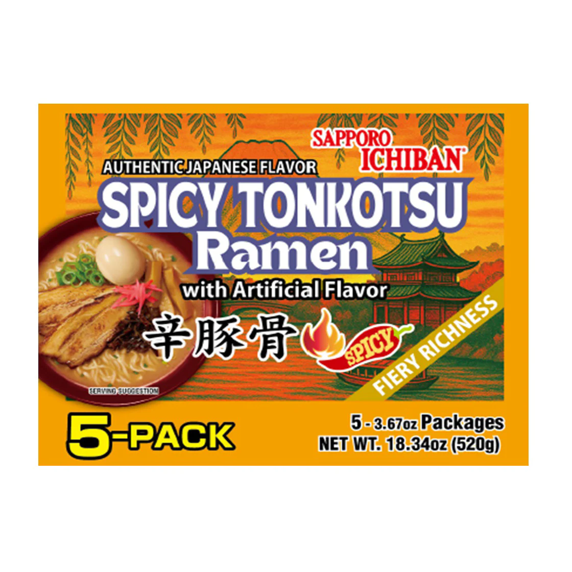 SAPPORO ICHIBAN SPICY TONKOTSU RAMEN 5P