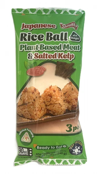 SHIRAKIKU RICE BALL PLANT BASED MEAT & SALTED KELP